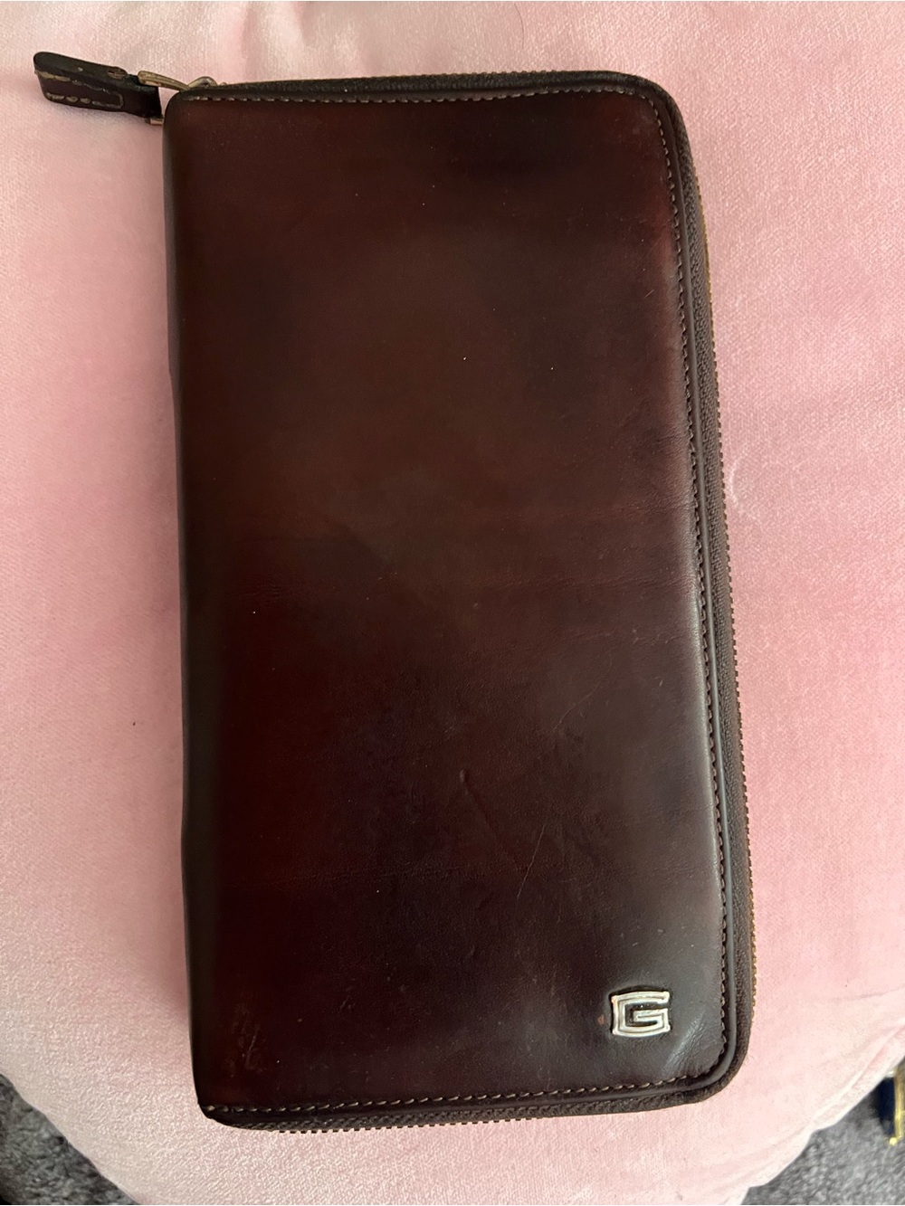 Giudi vintage Brown Leather Zip-Around Wallet